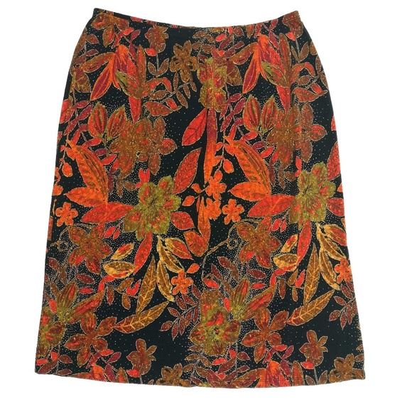 N.Y.P.L. Collection Dresses & Skirts - N.Y.P.L. Autumn tone floral skirt 3X stretchy